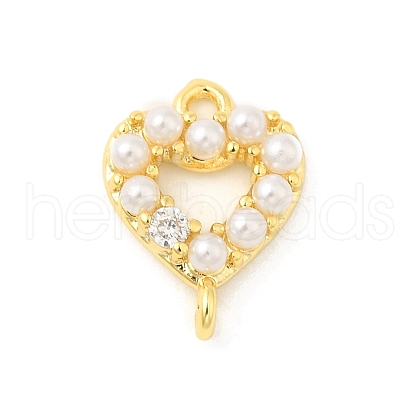 Rack Plating Brass Clear Cubic Zirconia Connector Charms KK-S396-06B-1
