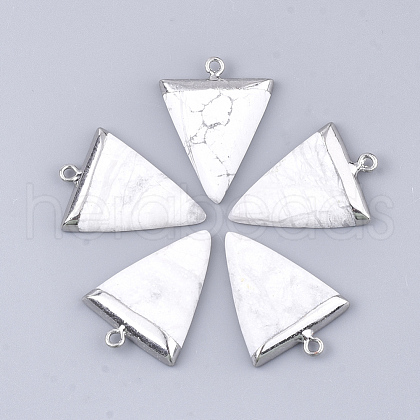 Electroplate Natural Howlite Pendants X-G-S344-49I-1