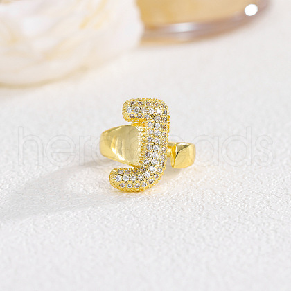 Brass Micro Pave Clear Cubic Zirconia Cuff Rings FS-WG4832E-19-1