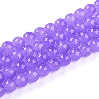 Baking Painted Imitation Jade Glass Round Bead Strands DGLA-Q021-8mm-44-1