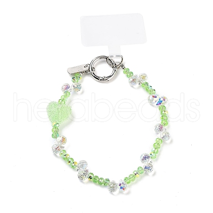 Glass & Iron Beads Mobile Straps AJEW-H153-03B-06-1