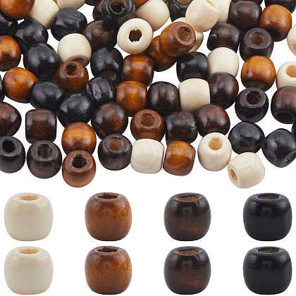 SUNNYCLUE 200Pcs 4 Colors Natural Wooden Beads WOOD-SC0001-74-1
