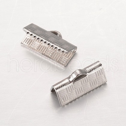 304 Stainless Steel Ribbon Crimp Ends STAS-G140-20P-1