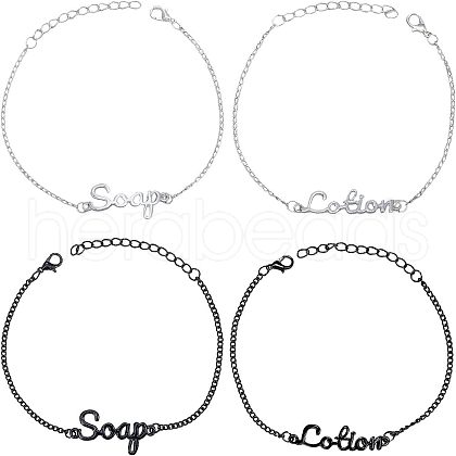 Olycraft 8Pcs 4 Style Link Bracelet BJEW-OC0001-05-1