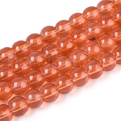 Baking Painted Glass Beads Strands X-DGLA-Q023-6mm-DB28-1