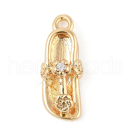 Brass Micro Pave Clear Cubic Zirconia Pendants KK-R219-27G-1
