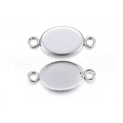 Tarnish Resistant 304 Stainless Steel Cabochon Connector Settings STAS-P210-12P-1