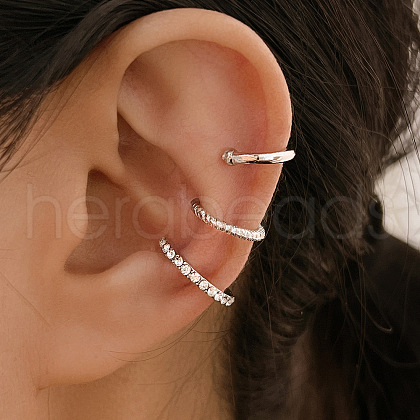 3Pcs Alloy Crystal Rhinestone Cuff Earring Sets for Women WG4401A-07-1