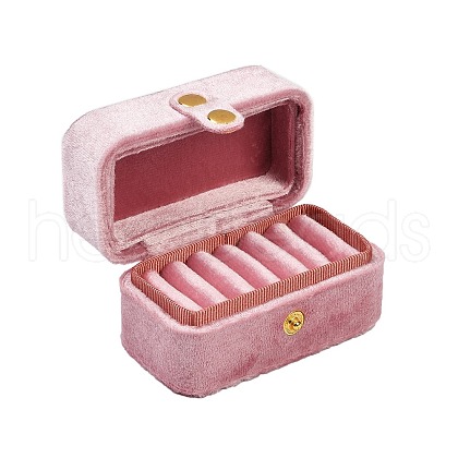 Mini Rectangle Velvet Ring Storage Boxes with Snap Buttons CON-Z009-02C-1