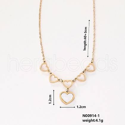 Stylish Stainless Steel & Plastic Heart Pendant Necklaces II9512-1-1