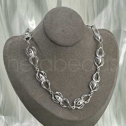 304 Stainless Steel Spider Link Chain Necklaces for Women Men NJEW-A043-06P-1