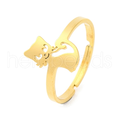 201 Stainless Steel Adjustable Ring for Women RJEW-D082-04E-1