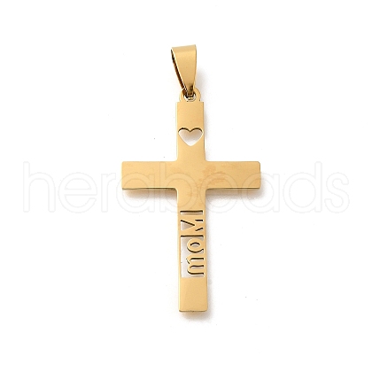 Mother's Day 201 Stainless Steel Pendants STAS-R132-01G-02-1