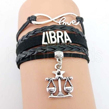 12 Constellations PU Leather Multi-strand Bracelets WG5E0D3-02-1