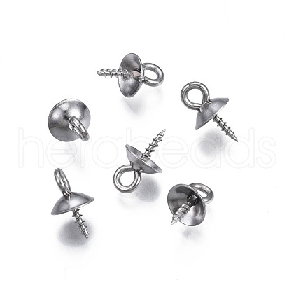 Non-Tarnish 304 Stainless Steel Cup Peg Bails Pendants STAS-S057-59A-P-1