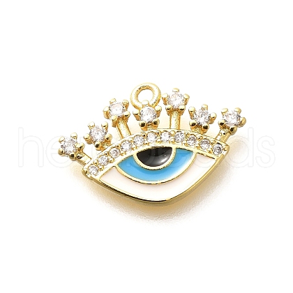 Brass Micro Pave Cubic Zirconia with Enamel Charms KK-G519-12G-01-1