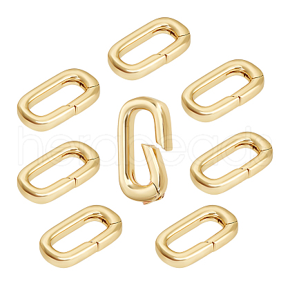 Unicraftale 8Pcs Brass Spring Gate Rings FIND-UN0003-20G-1