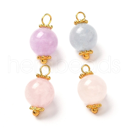 Natural Aquamarine & Rose Quartz & Amethyst Pendants X-PALLOY-JF00894-1