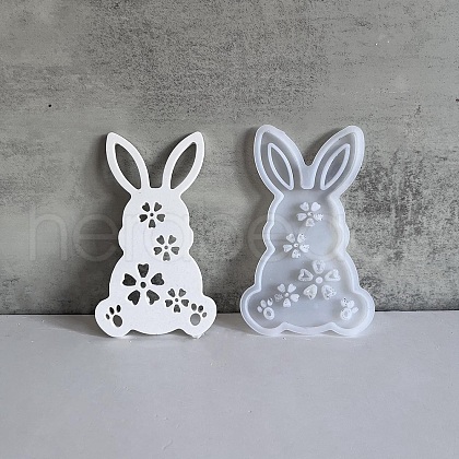 Easter Theme Rabbit with Flower Pattern DIY Silicone Table Lamp Molds SIMO-G008-02D-1