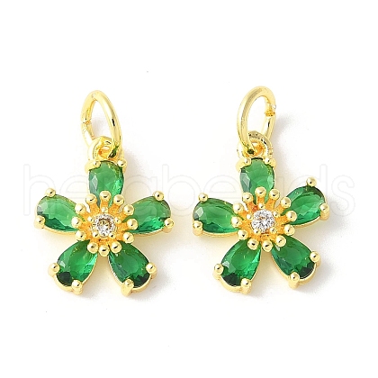 Brass Micro Pave Cubic Zirconia Pendants KK-U067-03G-02-1