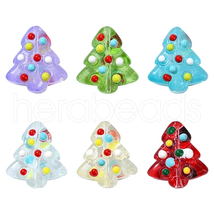 6Pcs Handmade Bumpy Glass Beads Strands LAMP-FS0001-16A-1