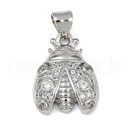 Brass Micro Pave Cubic Zirconia Pendants KK-A260-07E-P-1
