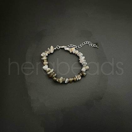 Natural Feldspar Chip Beaded Bracelets for Women IW6789-38-1