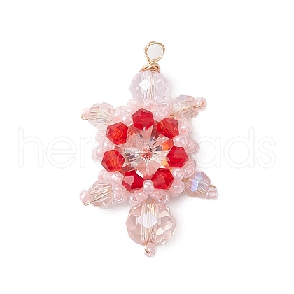 Seed Beads Beaded Charms PALLOY-MZ00351-04-1