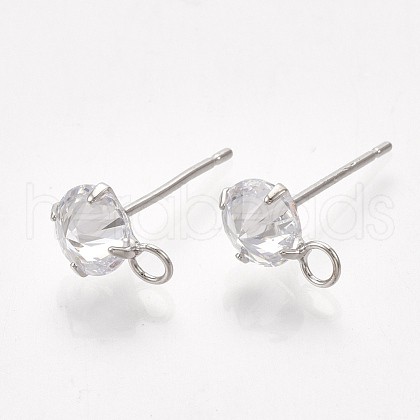 Brass Stud Earring Findings KK-T035-123P-1