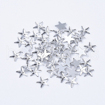 Acrylic Rhinestone Flat Back Cabochons X-RSB385-1