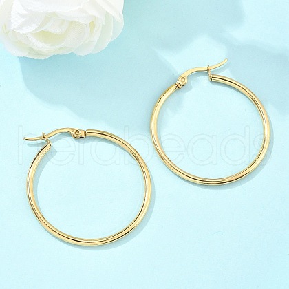 Ion Plating(IP) 304 Stainless Steel Hoop Earrings EJEW-N0016-11G-E-1