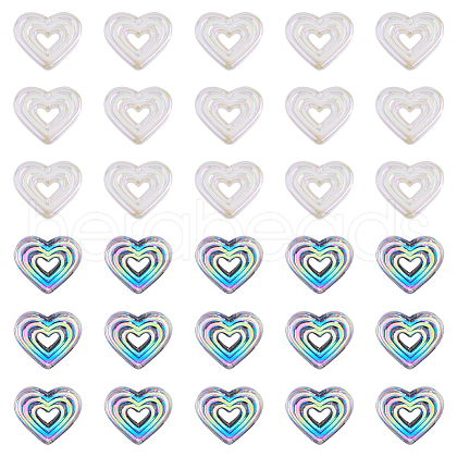 SUNNYCLUE 50Pcs 2 Colors Plating Acrylic Beads MACR-SC0001-59B-1