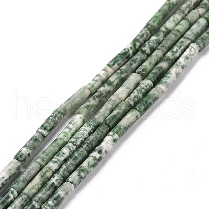 Natural Green Spot Jasper Beads Strands G-D464-14-1