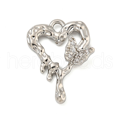 Brass with Clear Cubic Zirconia Pendants KK-G508-01A-P-1
