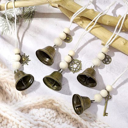 Iron Bell Hanging Ornaments HJEW-JM02523-1