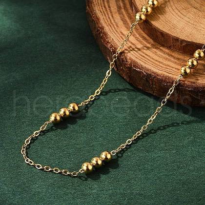 PVD Vacuum Plating 304 Stainless Steel Cable Chain Necklaces NJEW-I248-17G-1