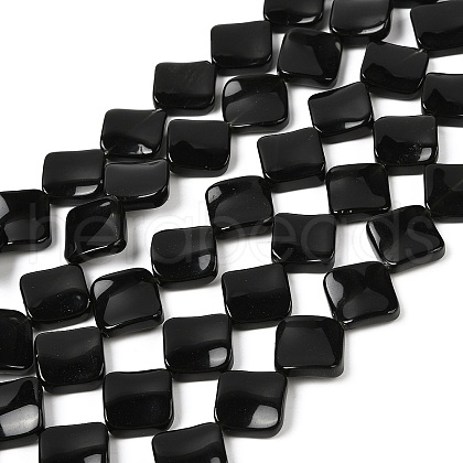Natural Black Stone Beads Strands G-L239-18-1