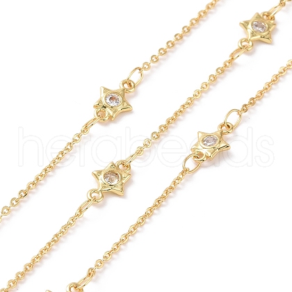 Clear Cubic Zirconia Star Link Chains CHC-SZ0001-60-1