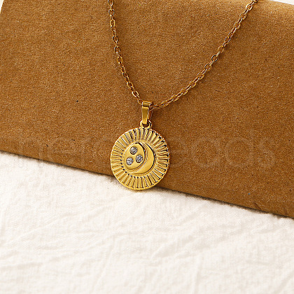 Vintage Real 18k Gold Plated Stainless Steel Pendant Necklaces for Women QI4661-5-1