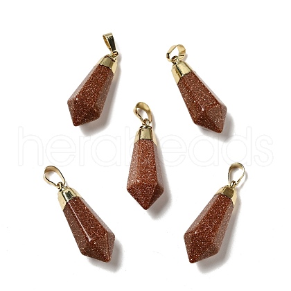 Synthetic Goldstone Pointed Pendants G-P474-02G-01-1