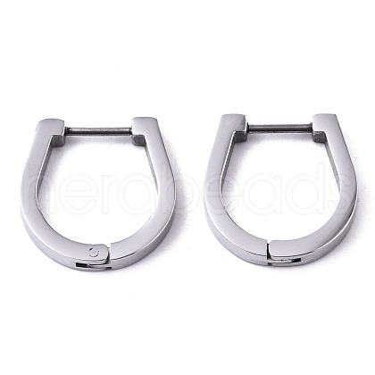Non-Tarnish 304 Stainless Steel Huggie Hoop Earrings STAS-R115-18P-1
