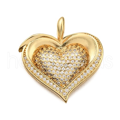 Brass Micro Pave Cubic Zirconia Pendants KK-K401-03G-02-1