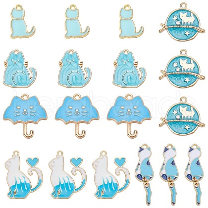 SUNNYCLUE 36Pcs 6 Styles Alloy Enamel Pendants ENAM-SC0004-57-1