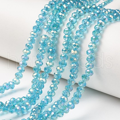 Electroplate Transparent Glass Beads Strands EGLA-A034-T6mm-T09-1