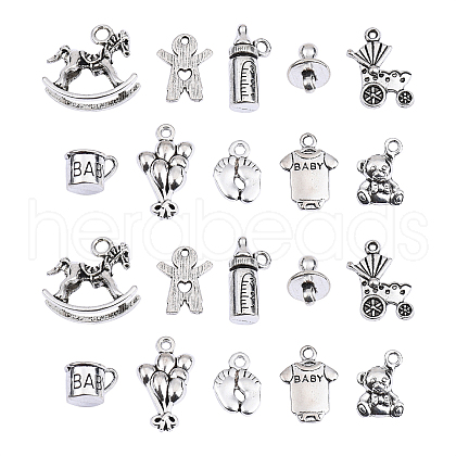 1st Mother's Day Jewelry 100pcs 10 Style Tibetan Style Alloy Charms TIBEP-CJ0001-29-1