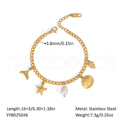 Stylish Ocean Stainless Steel Charm Bracelets OX8367-5-1