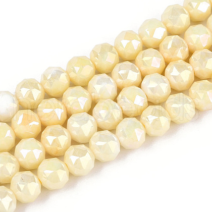 Electroplate Glass Beads Strands GLAA-N010-6mm-01-1