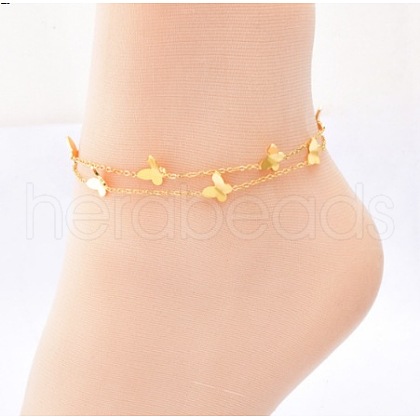 Stainless Steel Charm Anklets for Women WG18C2B-09-1