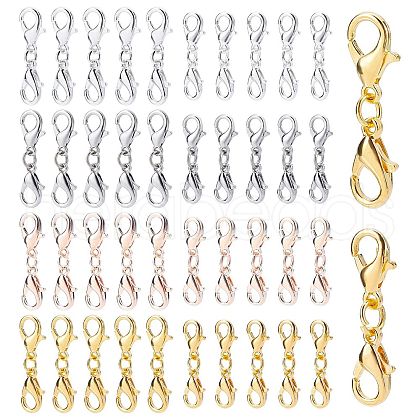   160Pcs 2 Style Zinc Alloy/Stainless Steel Lobster Claw Clasps FIND-PH0004-16-1