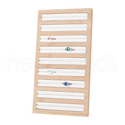 9-Slot Bamboo Ring Organizer Display Trays EDIS-WH0016-044A-1